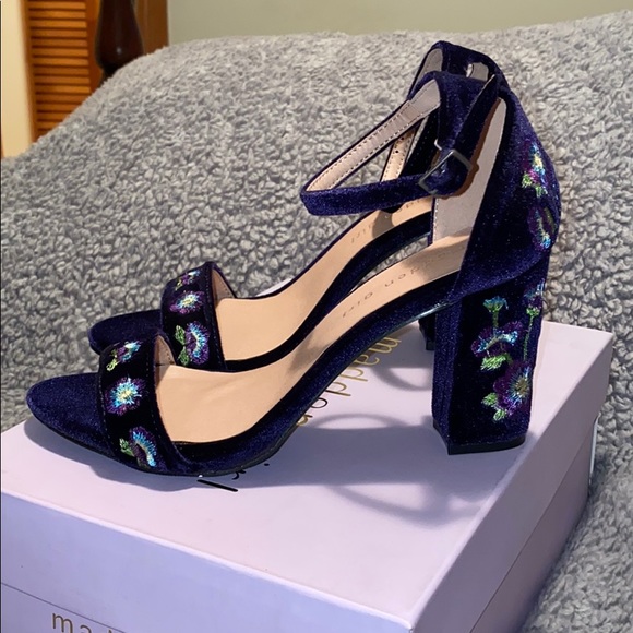 Madden Girl Behave Velvet Embroidered Block Heels - Picture 5 of 10